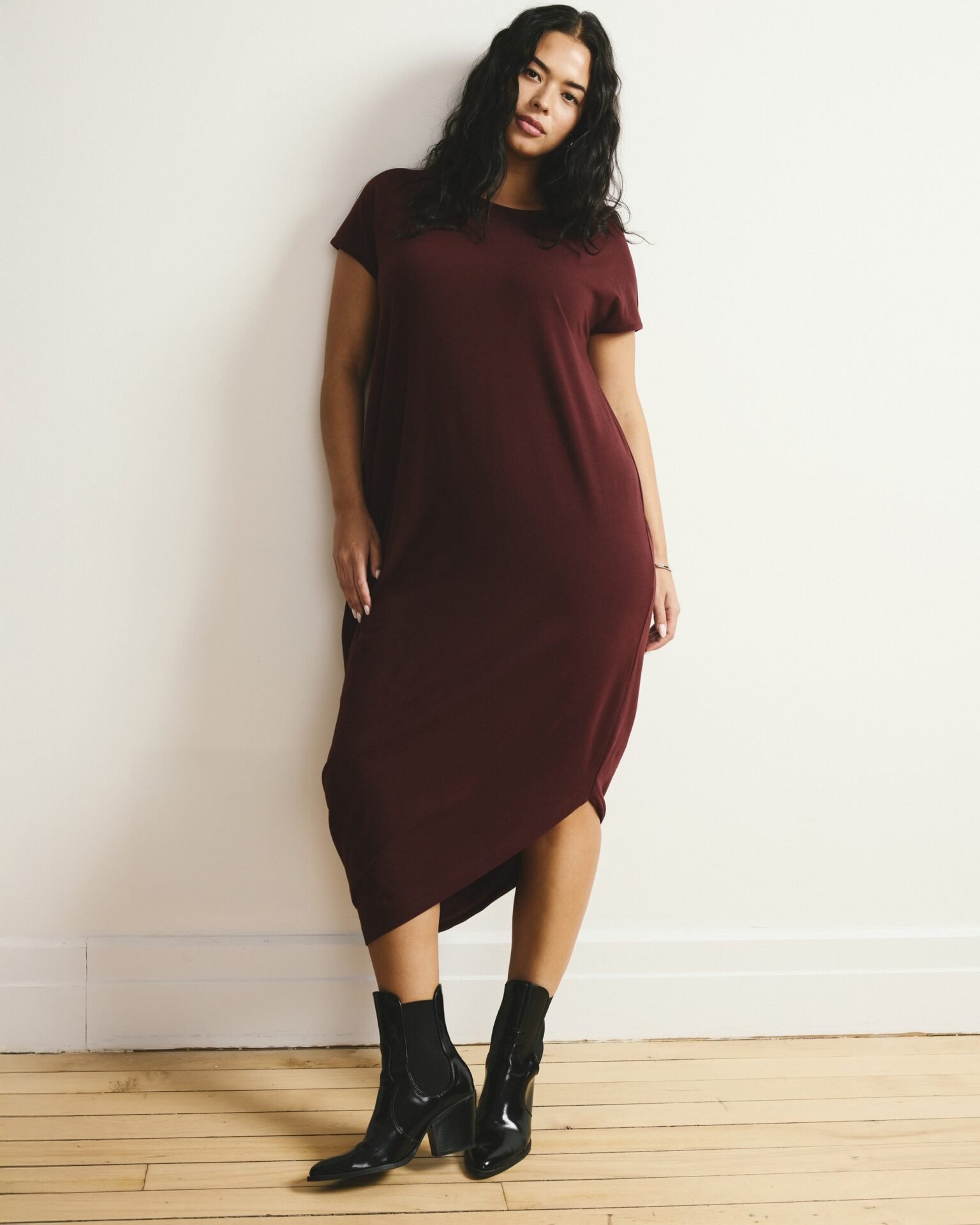 Iconic Geneva Dress (Black Cherry)