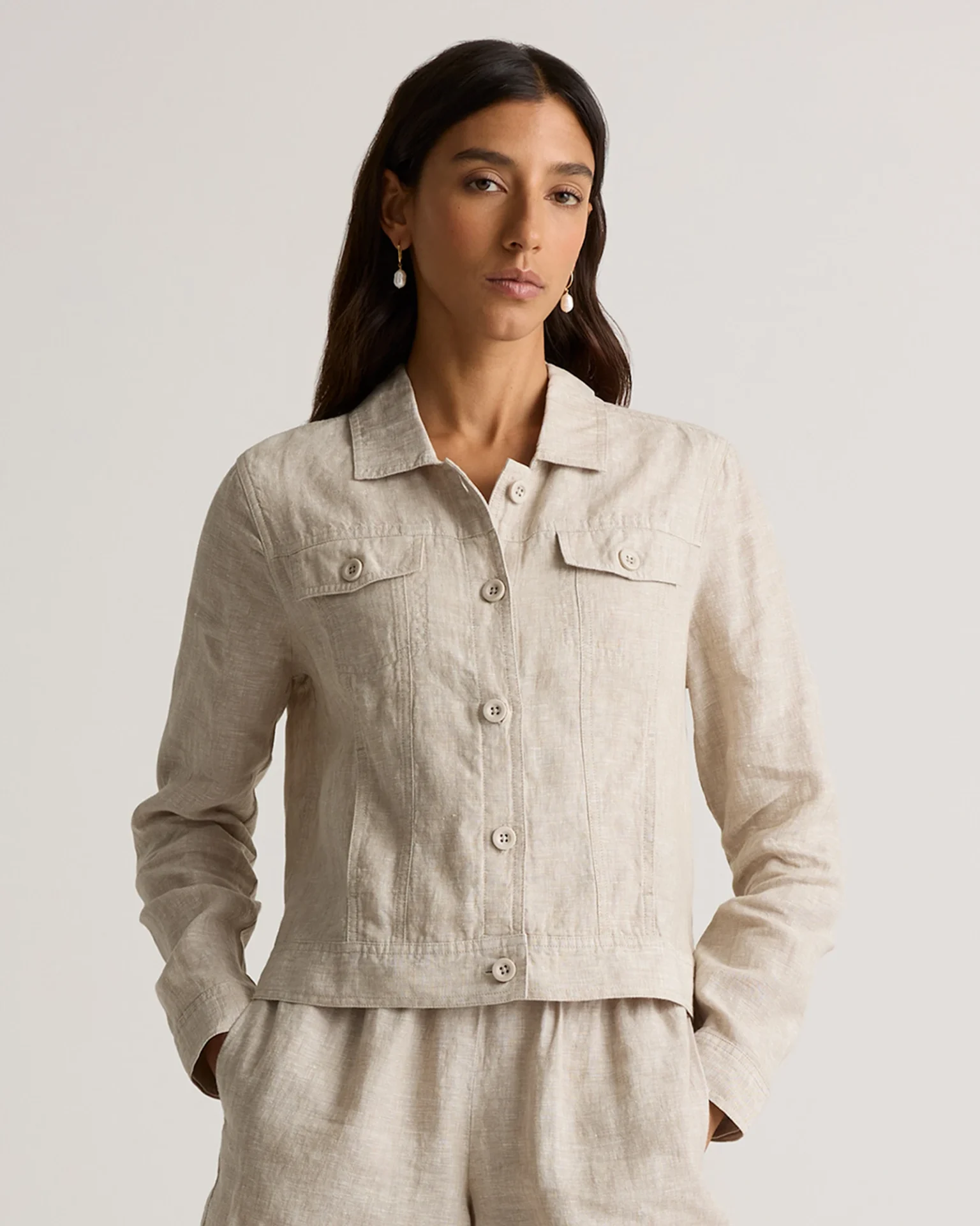 100% European Linen Jacket (Flax)