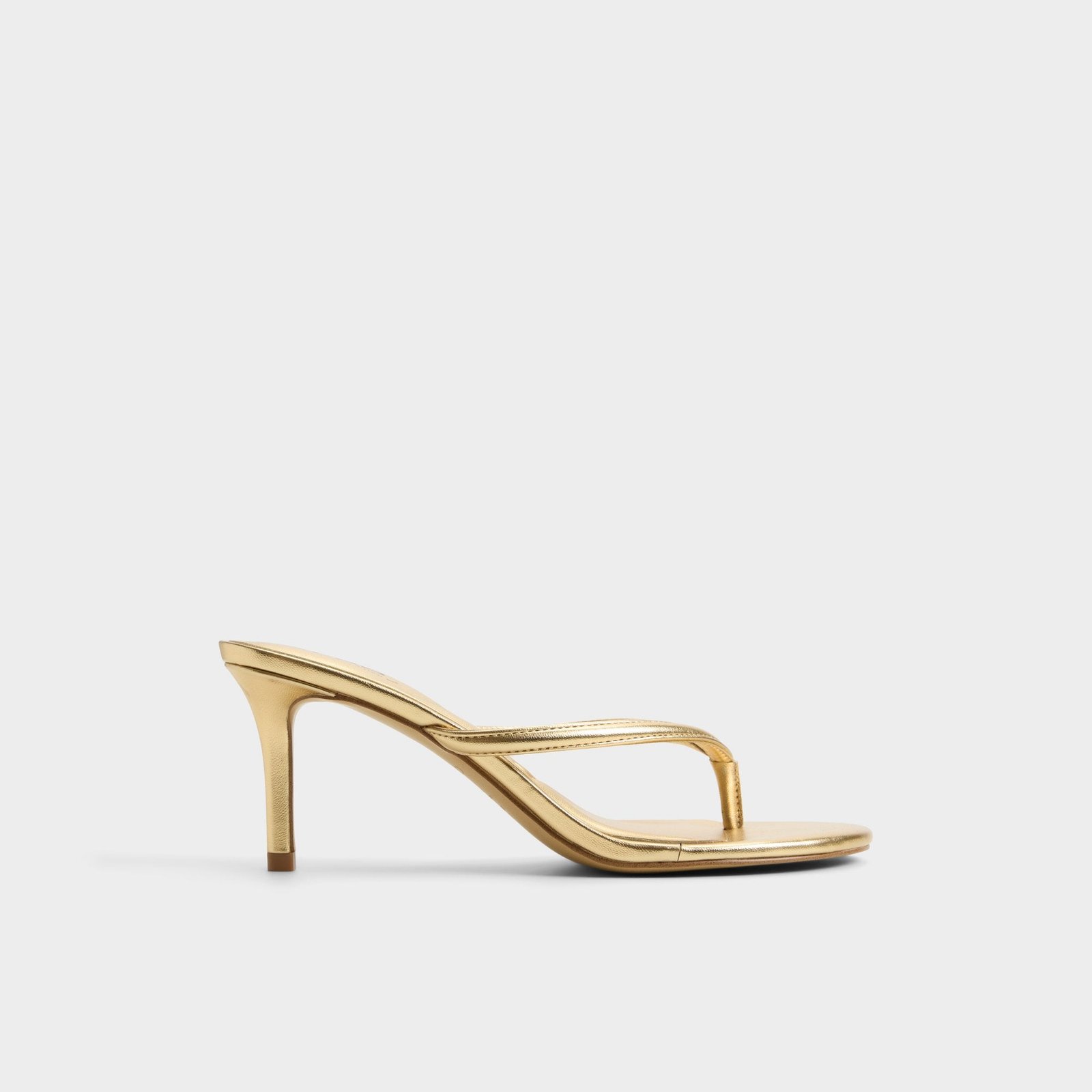 Skip Metallic Heeled Thong Sandal (Gold)