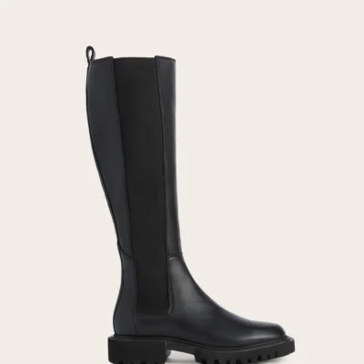 Maeve Leather Knee High Boots (Black)