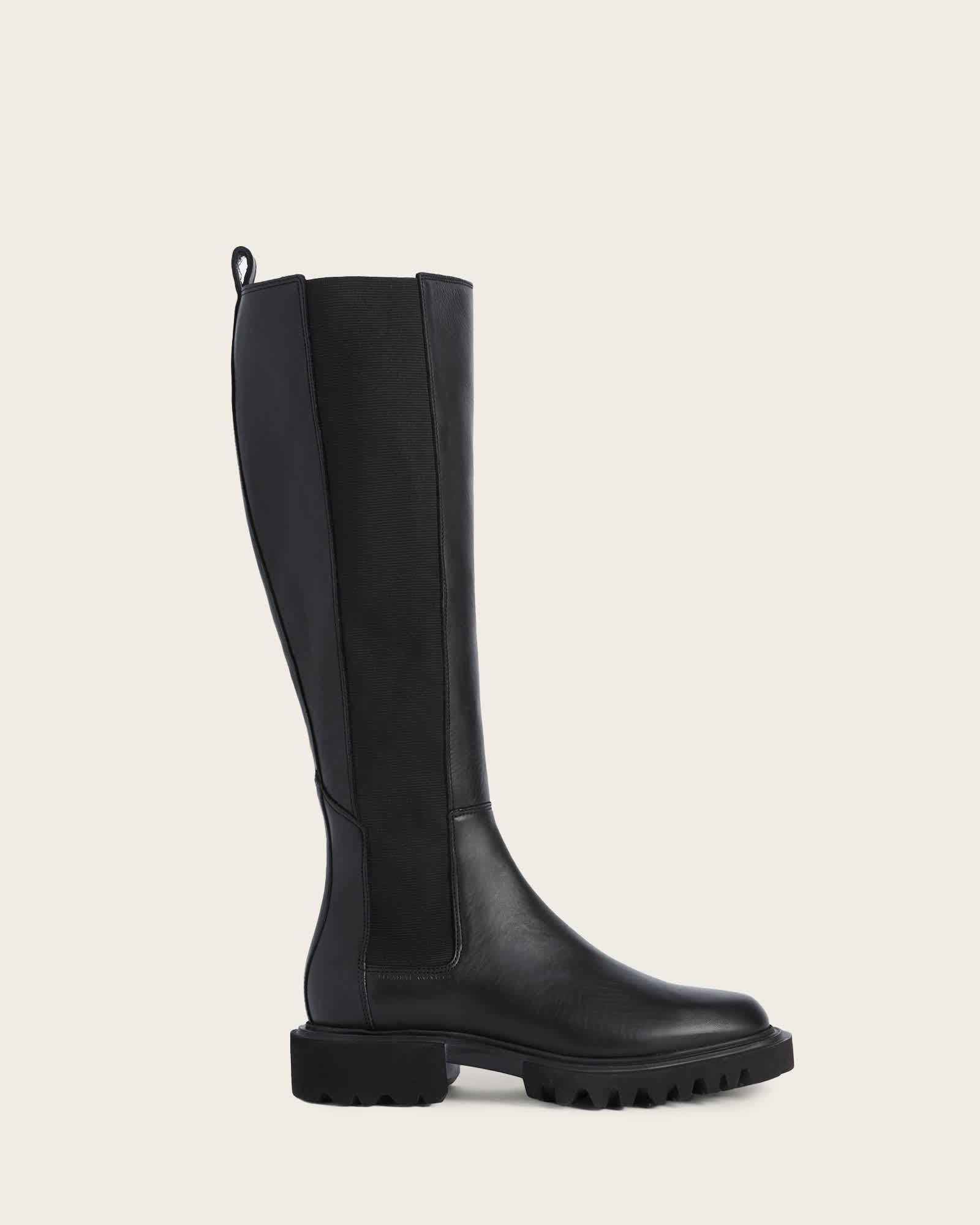 Maeve Leather Knee High Boots (Black)