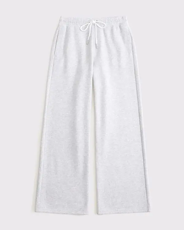Sunday High Rise Wide Leg Sweatpant (Light Gray)