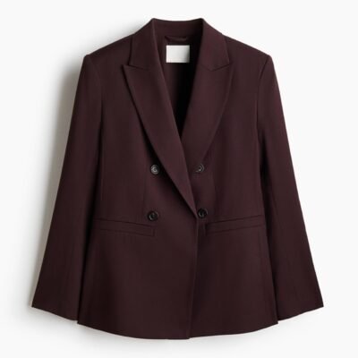 Double-Breasted Casual Blazer (Dark Brown)