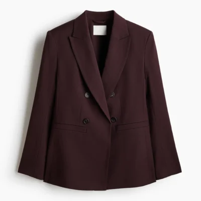 Double-Breasted Casual Blazer (Dark Brown)