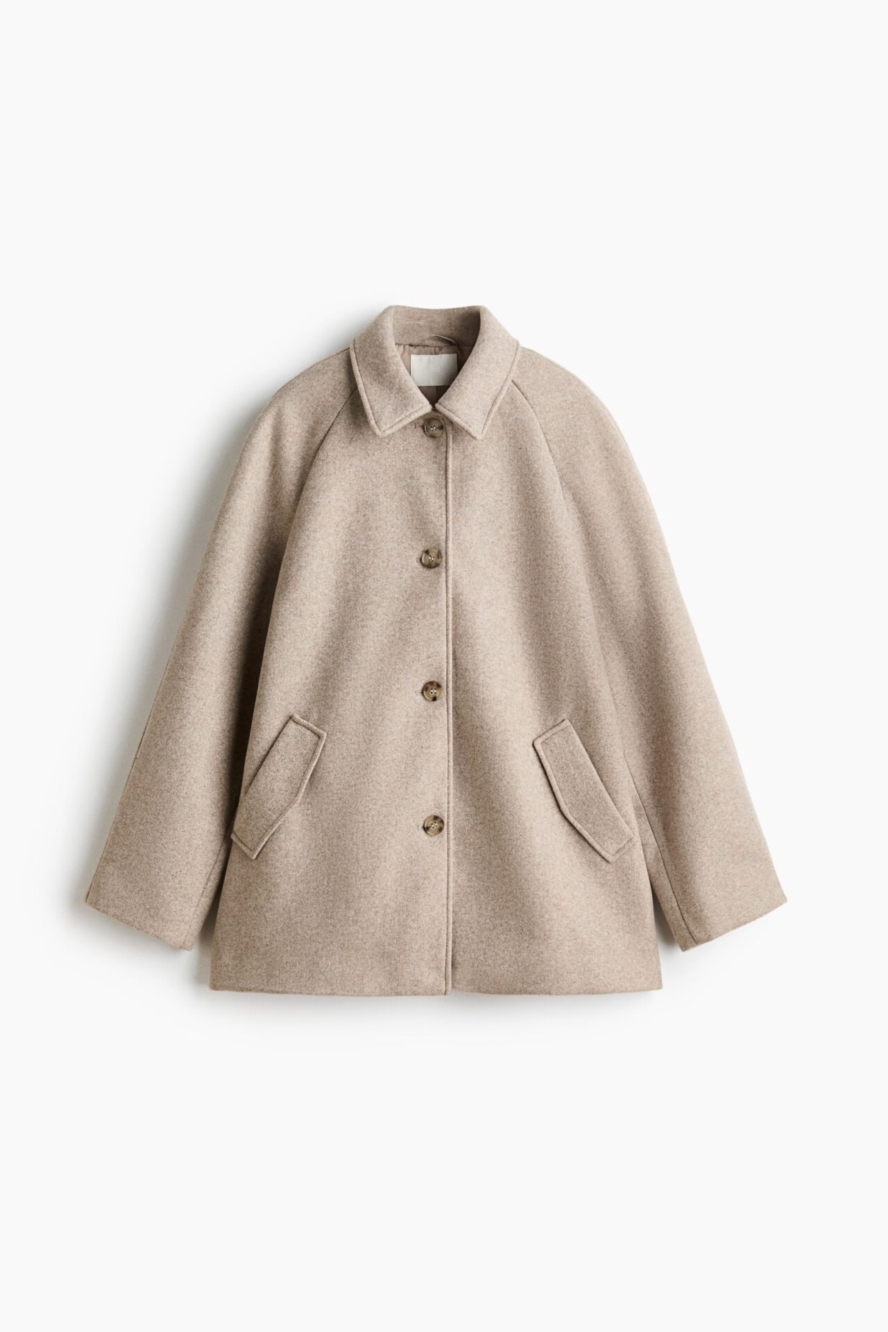 Raglan Sleeve Car Coat (Light Taupe)
