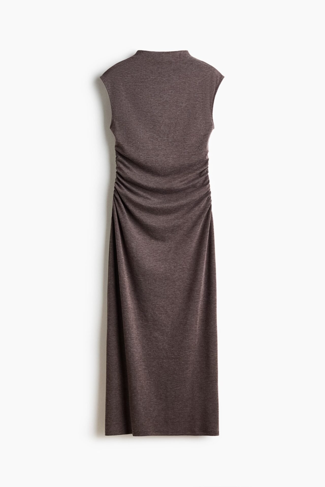 Sleeveless Mock Turtleneck Dress (Dark Taupe Melange)