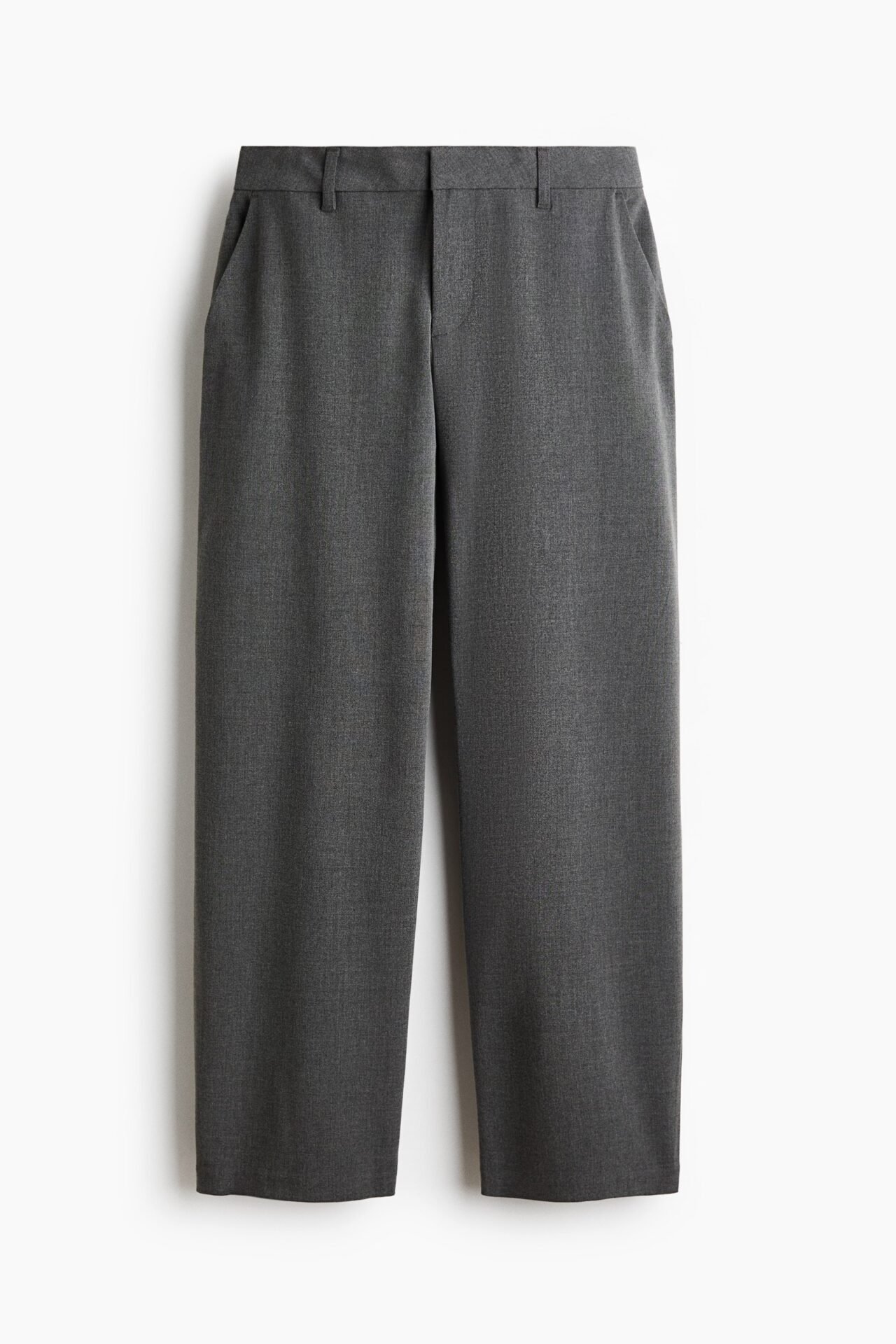 Dressy Barrel-Leg Pants (Dark Gray Melange)