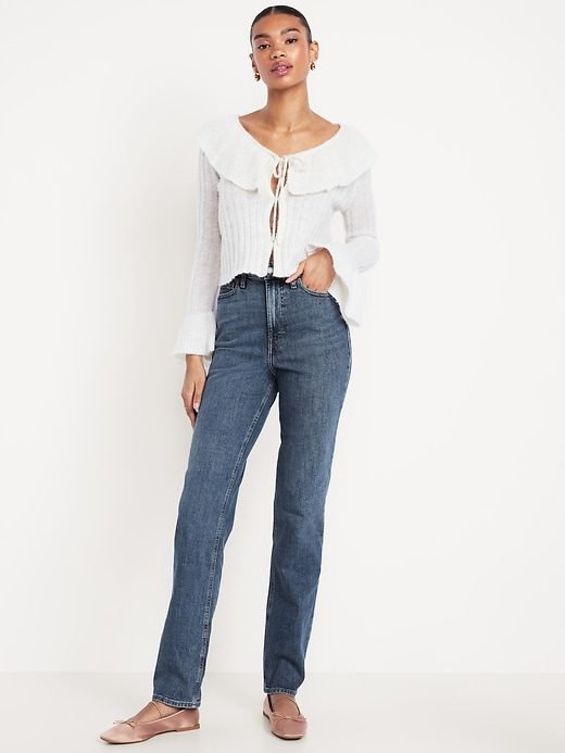 Extra High-Waisted Straight Jeans (Medium Wash)