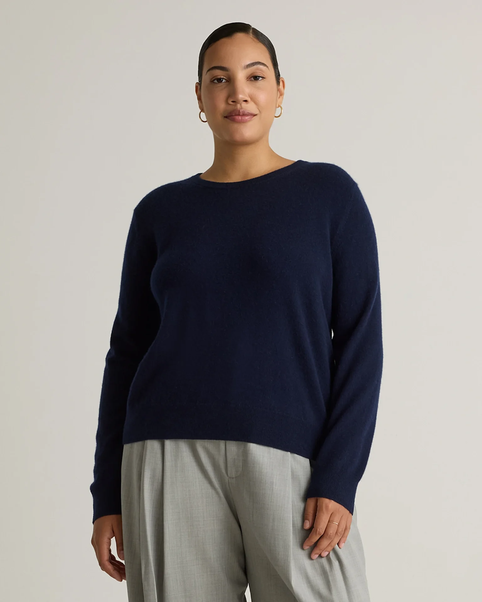 Mongolian Cashmere Crewneck Sweater (True Navy)