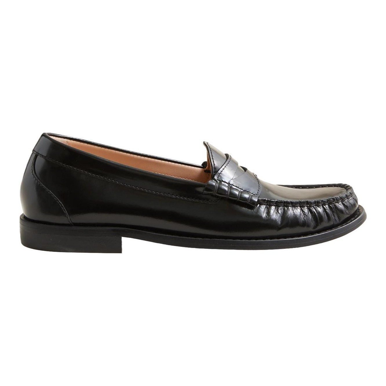 New Winona Penny Loafers in Italian Spazzolato Leather (Black)
