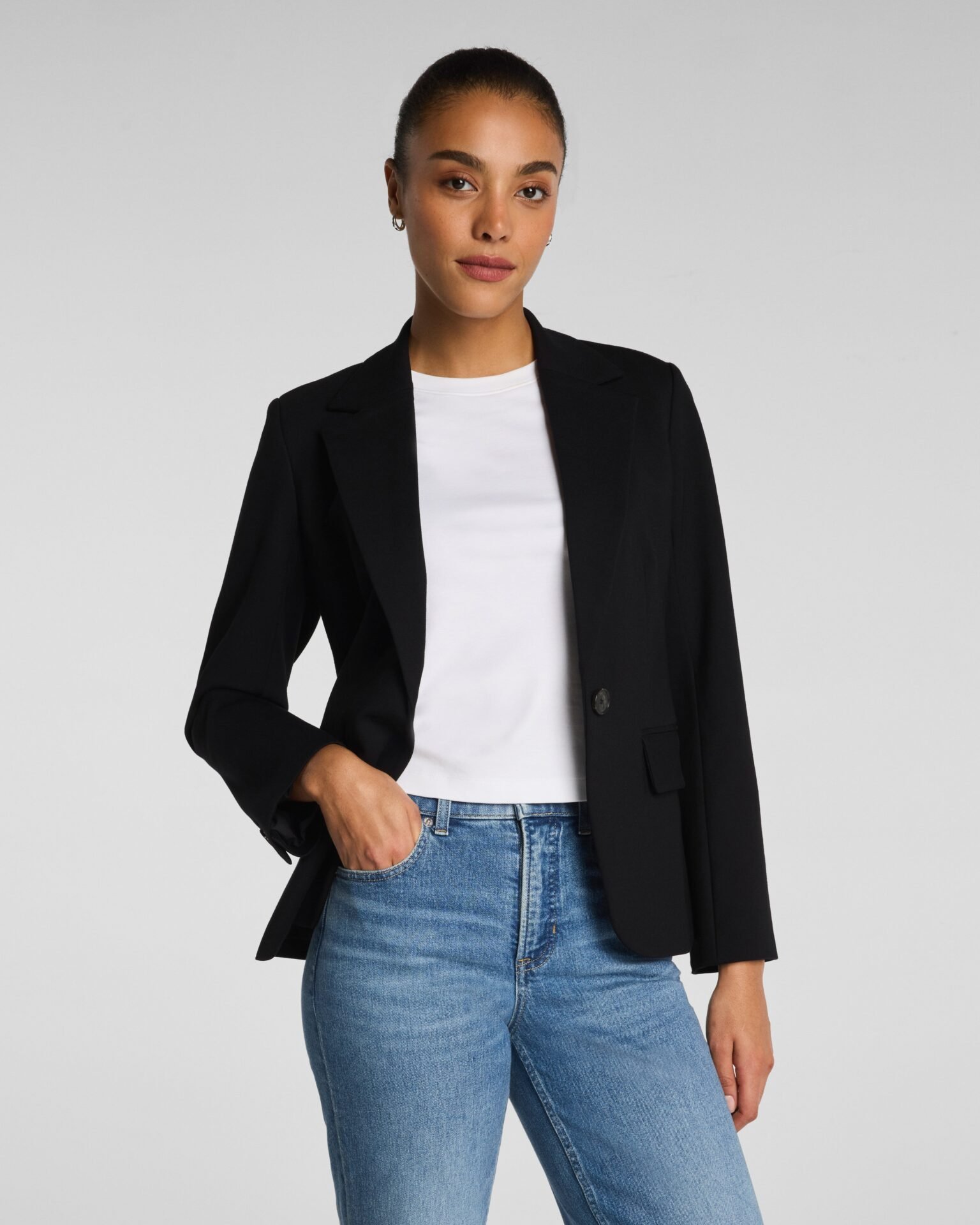 Ponte Tailored Blazer (Classic Black)