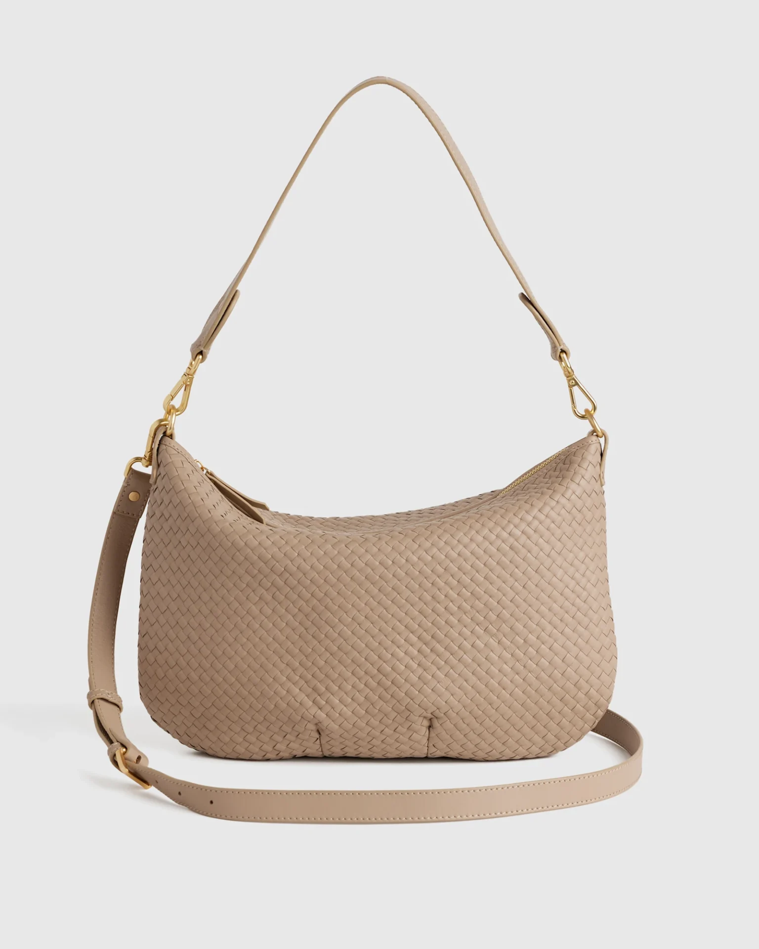 Sloane Handwoven Shoulder Bag (Taupe)