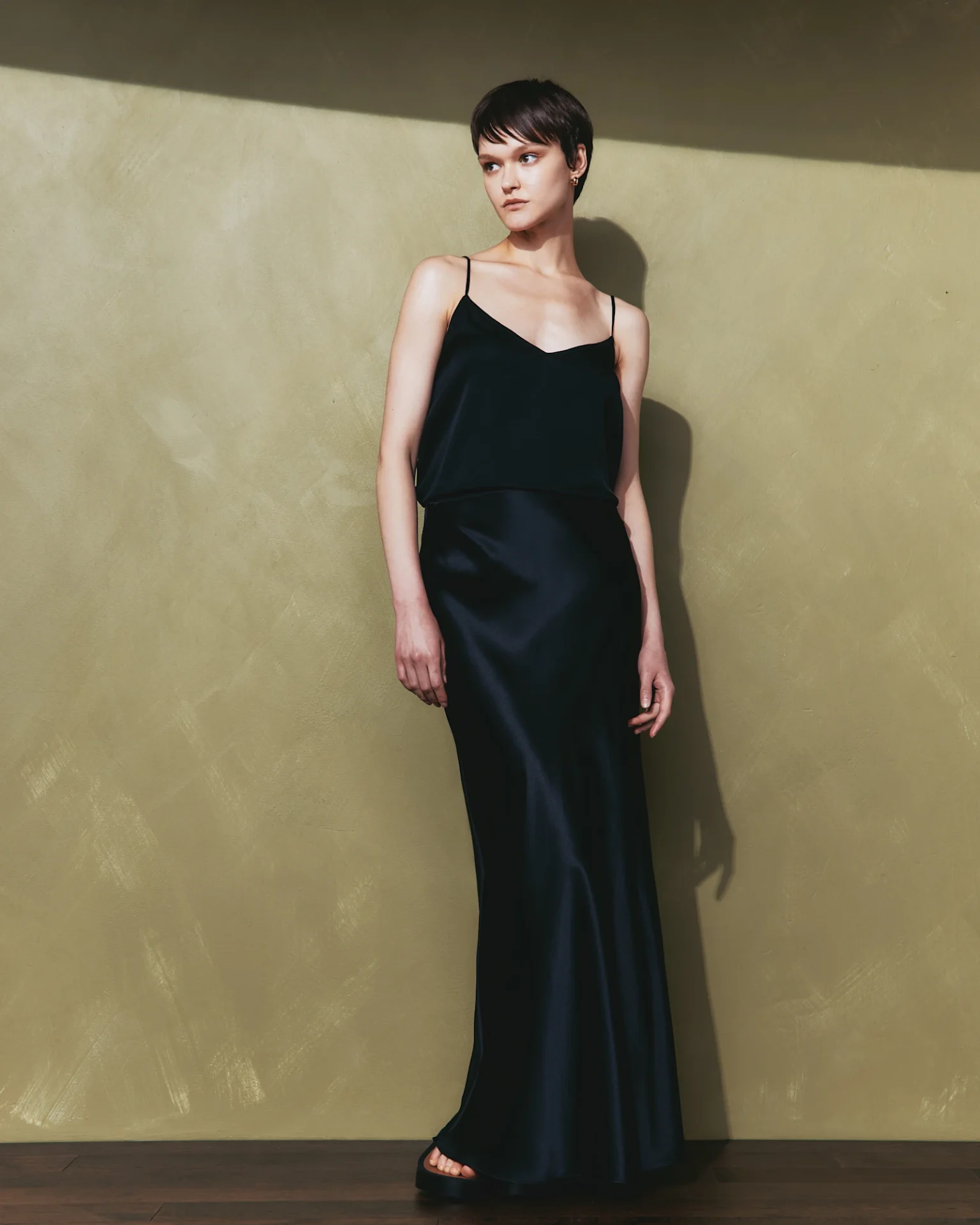 100% Washable Silk Maxi Skirt (Black)