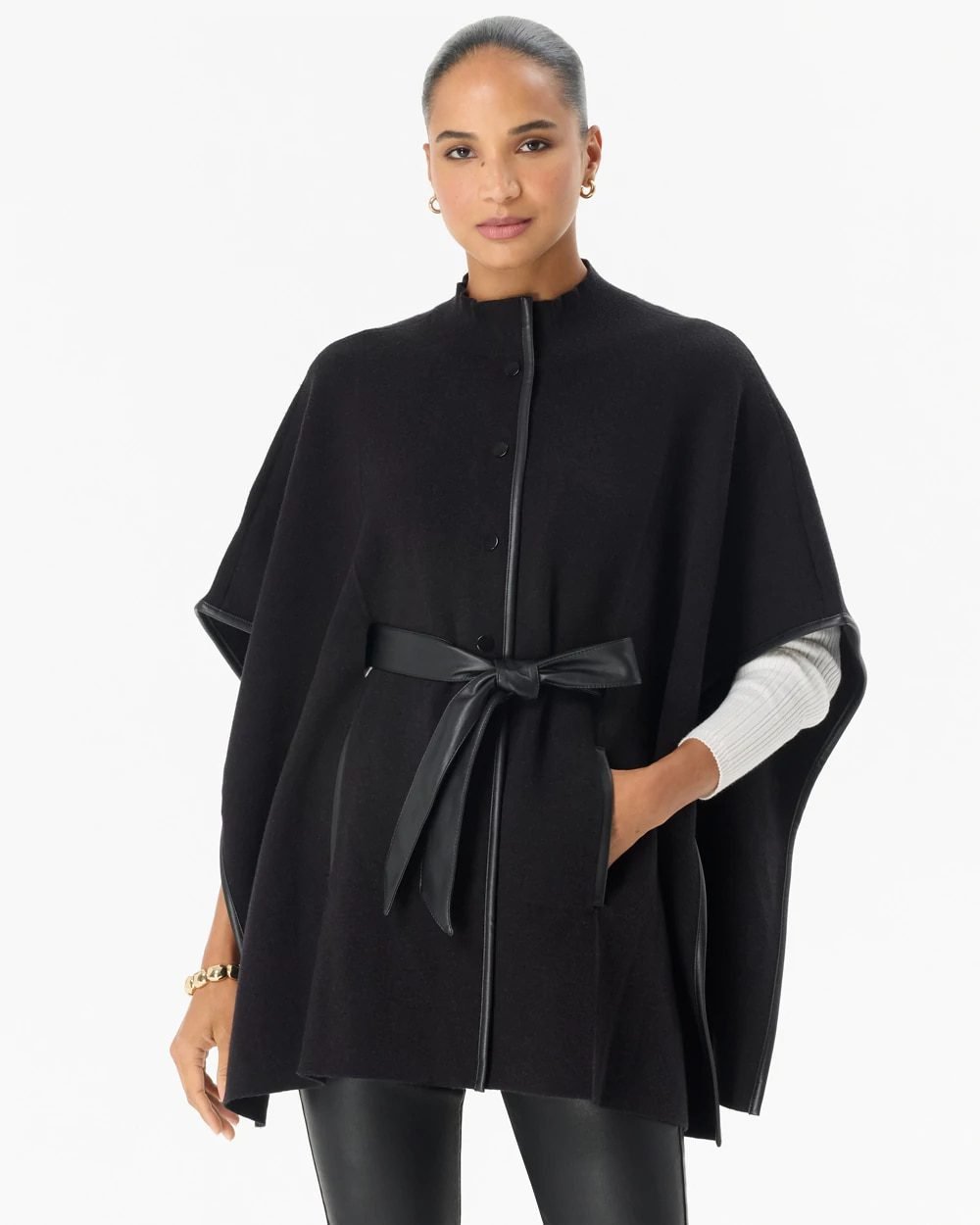 Tie-Front Ruana (Black)