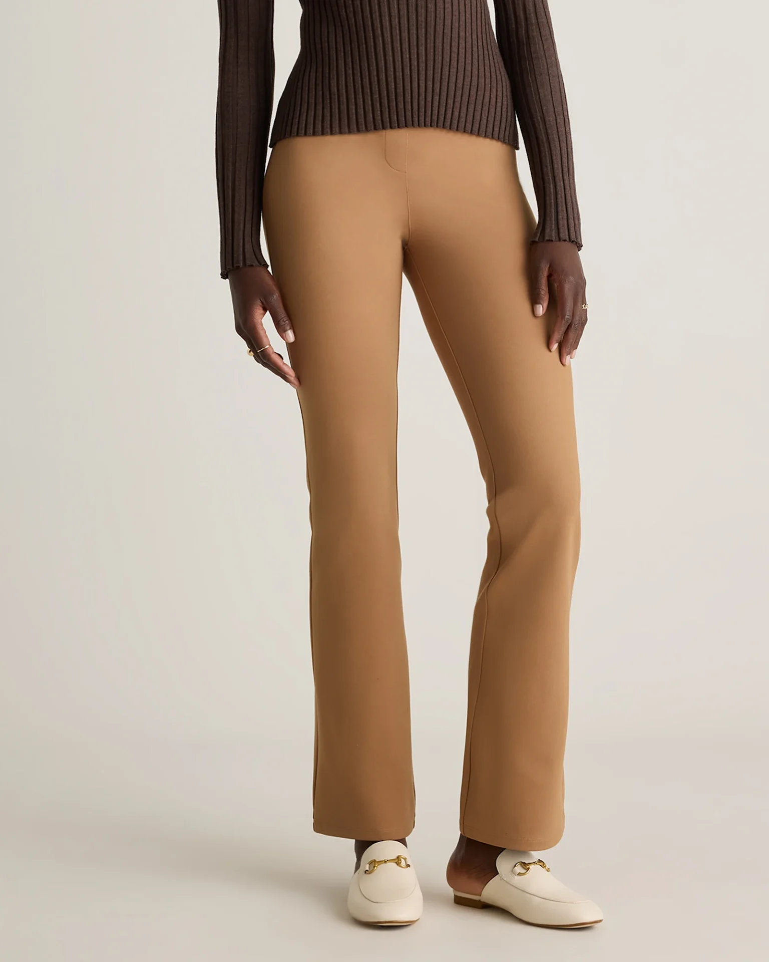 Ultra-Stretch Ponte Bootcut Pants (Roasted Pecan)