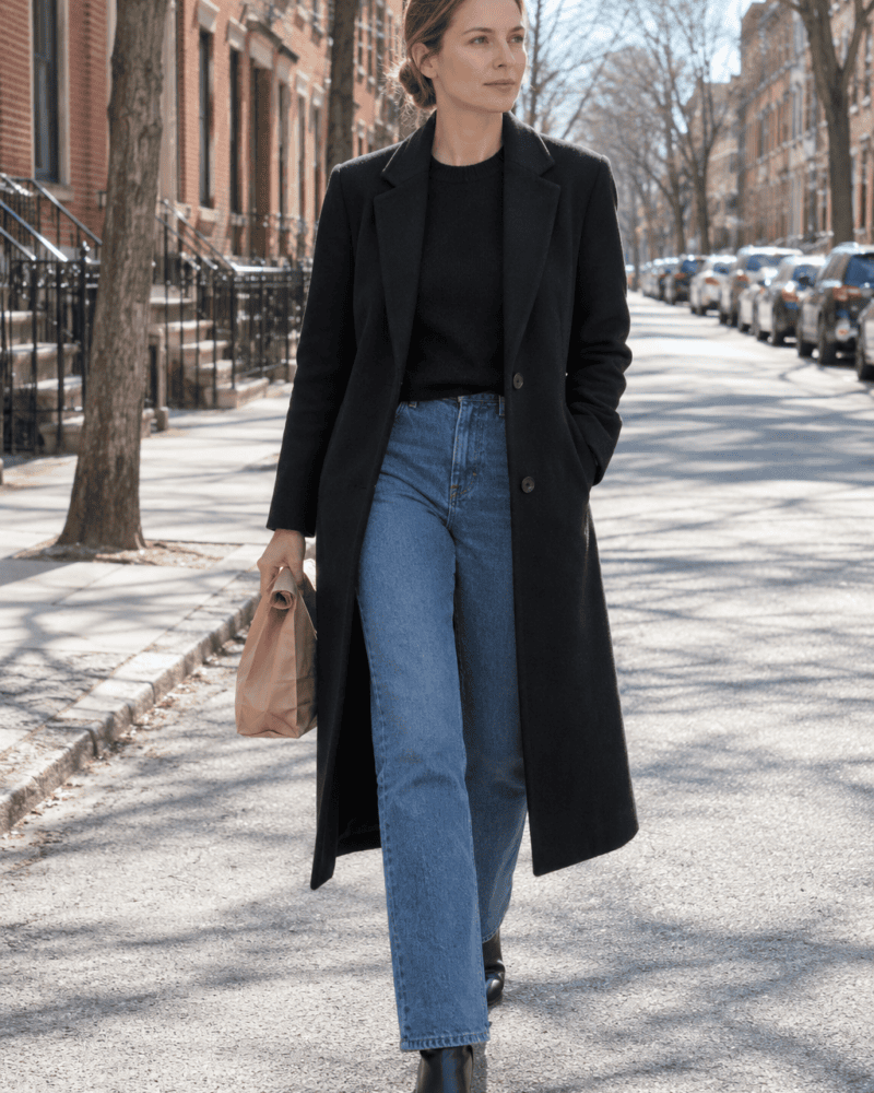 How to Style a Long Black Coat