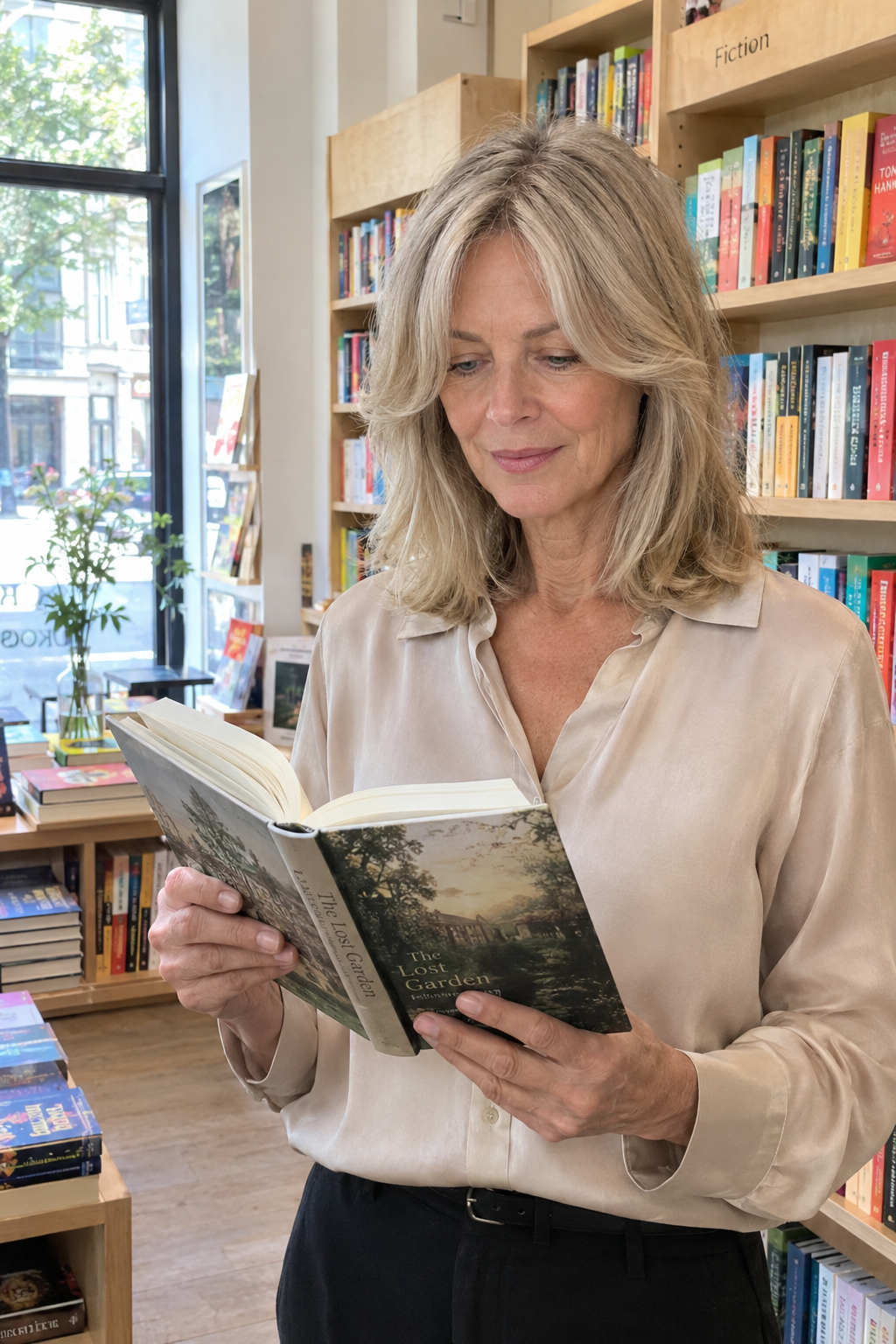 hairstyles for women over 60: face-framing curtain bangs blending into shoulder-length layers