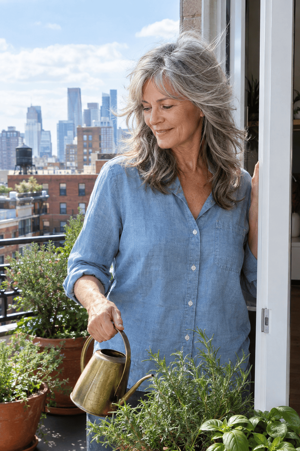 hairstyles for women over 60: modern soft layered shag with volume at the crown