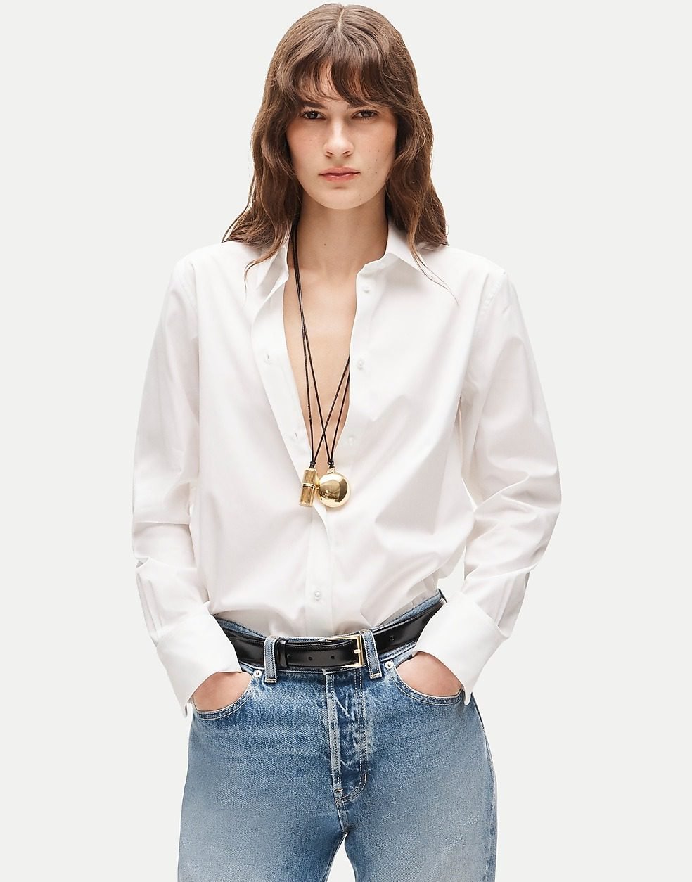 Jules Classic-Fit Button-Up Shirt in Greenwich Poplin (White)