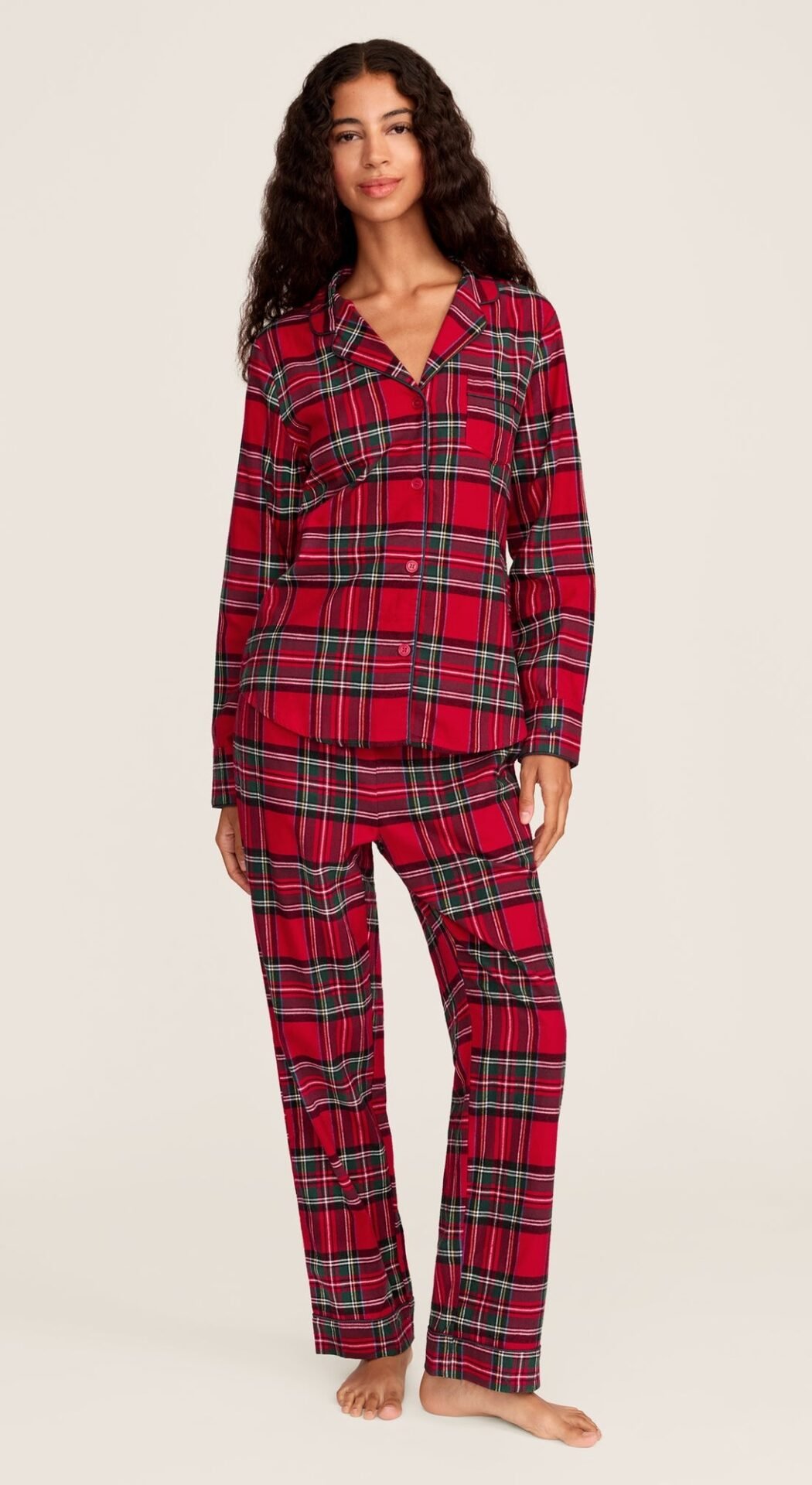 Women's Brushed Twill Pajama Set in Imperial Tartan