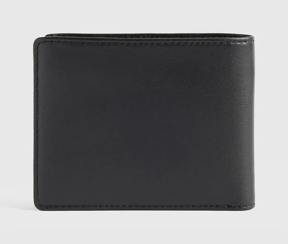 Italian Leather Bifold Wallet (Black)