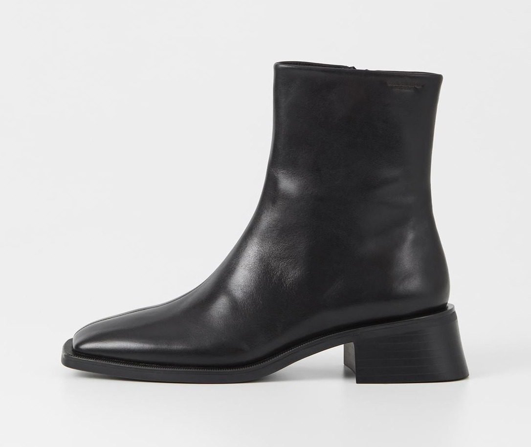 Blanca Ankle Boots (Black Leather)