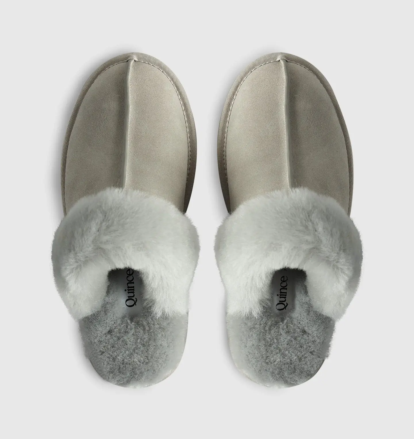 Australian Shearling Scuff Slippers (Light Grey)