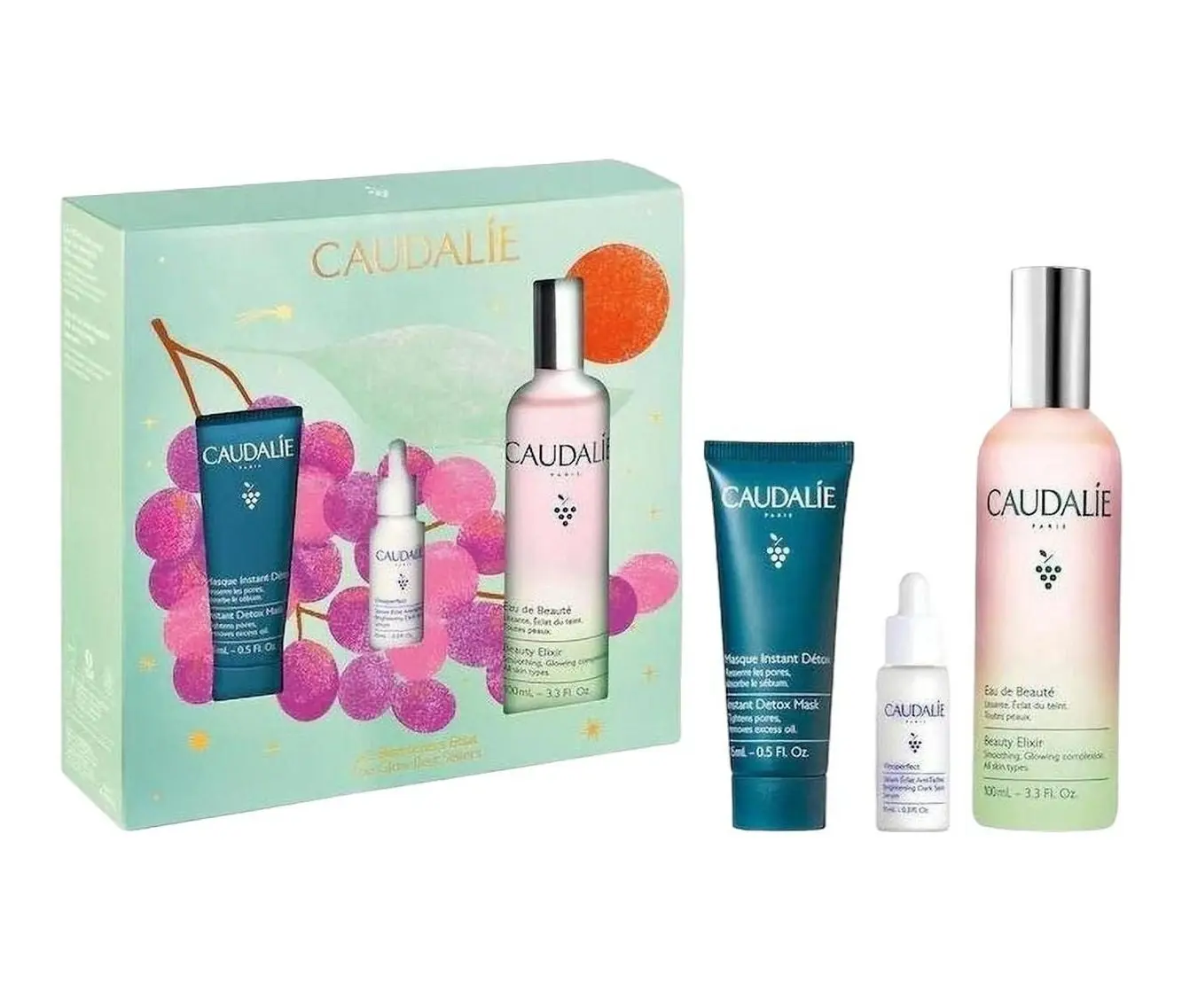 Caudalie The Glow Best Sellers Gift Set for Dark Spots & Pores