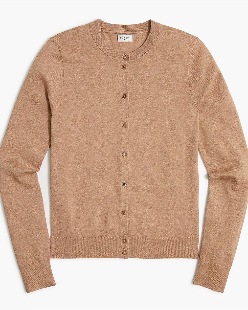 100% Cotton Classic Cardigan Sweater (Hthr Mushroom)