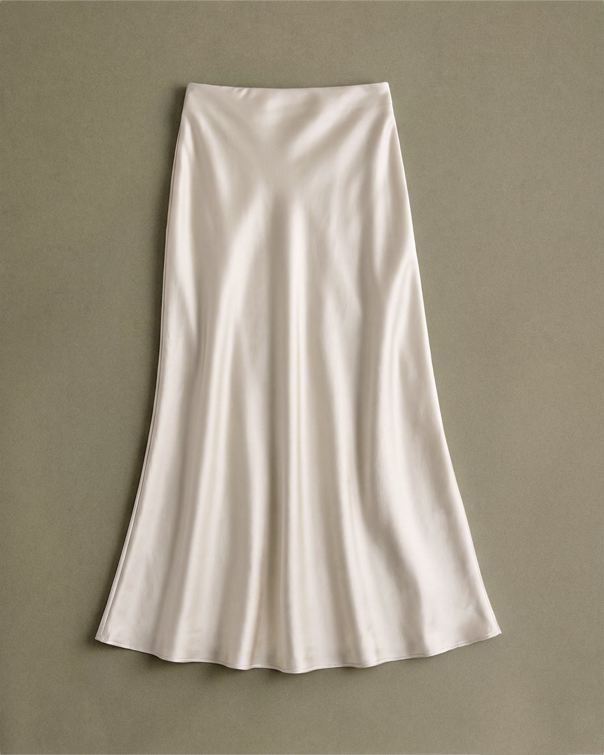 100% Washable Silk Maxi Skirt (Champagne)