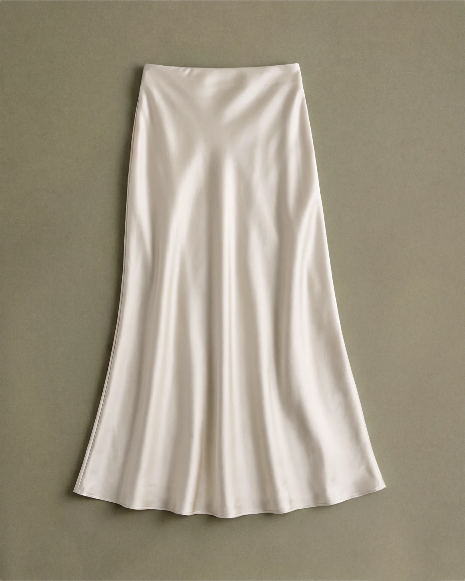 100% Washable Silk Maxi Skirt (Champagne)