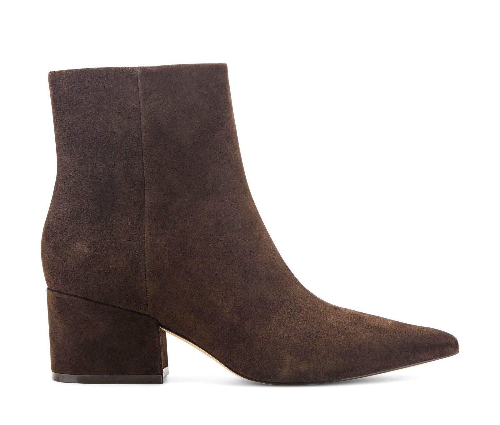 Alfie Block Heel Leather Ankle Bootie (Chocolate Brown Suede)
