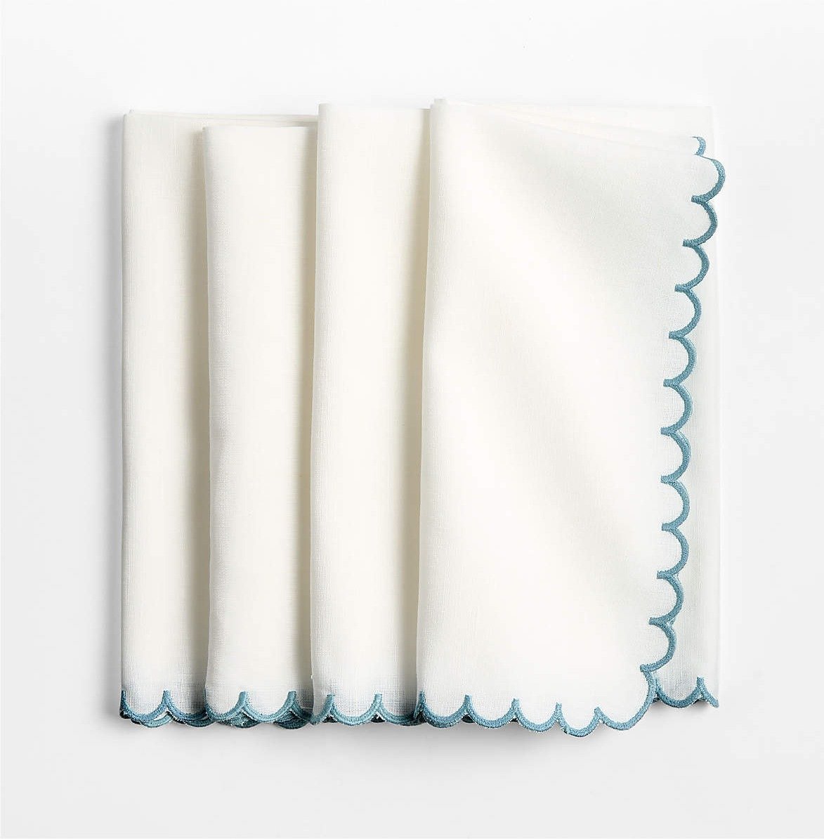 Mini Scallop Napkins, Set of 4