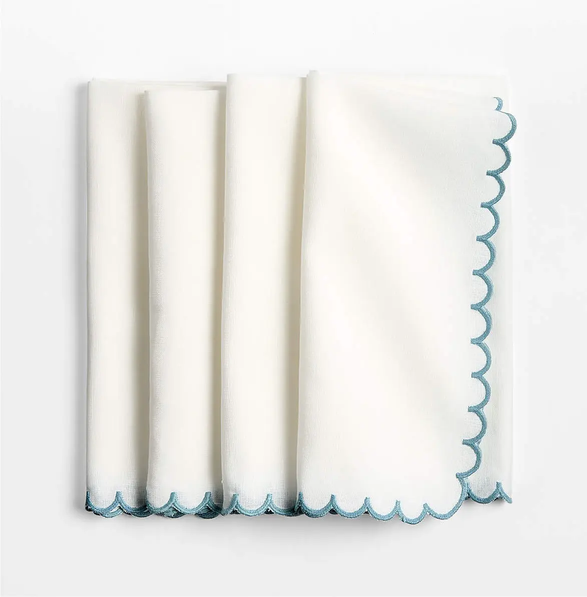 Mini Scallop Napkins, Set of 4