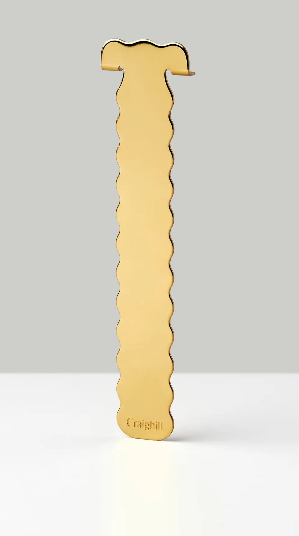 Perch Wavy Curve Bookmark (Vapor Brass)