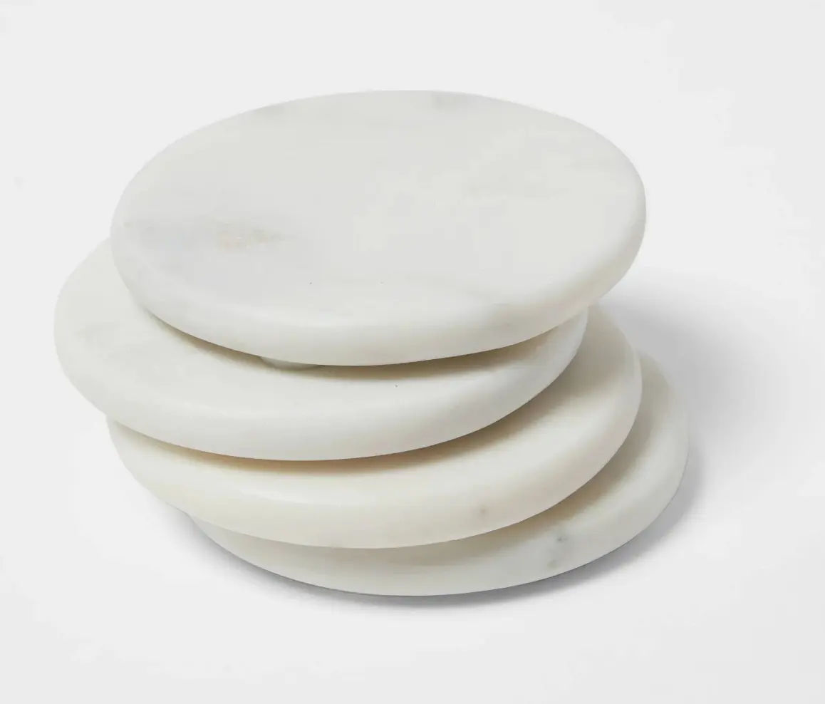 Threshold 4pk Marble Coasters White