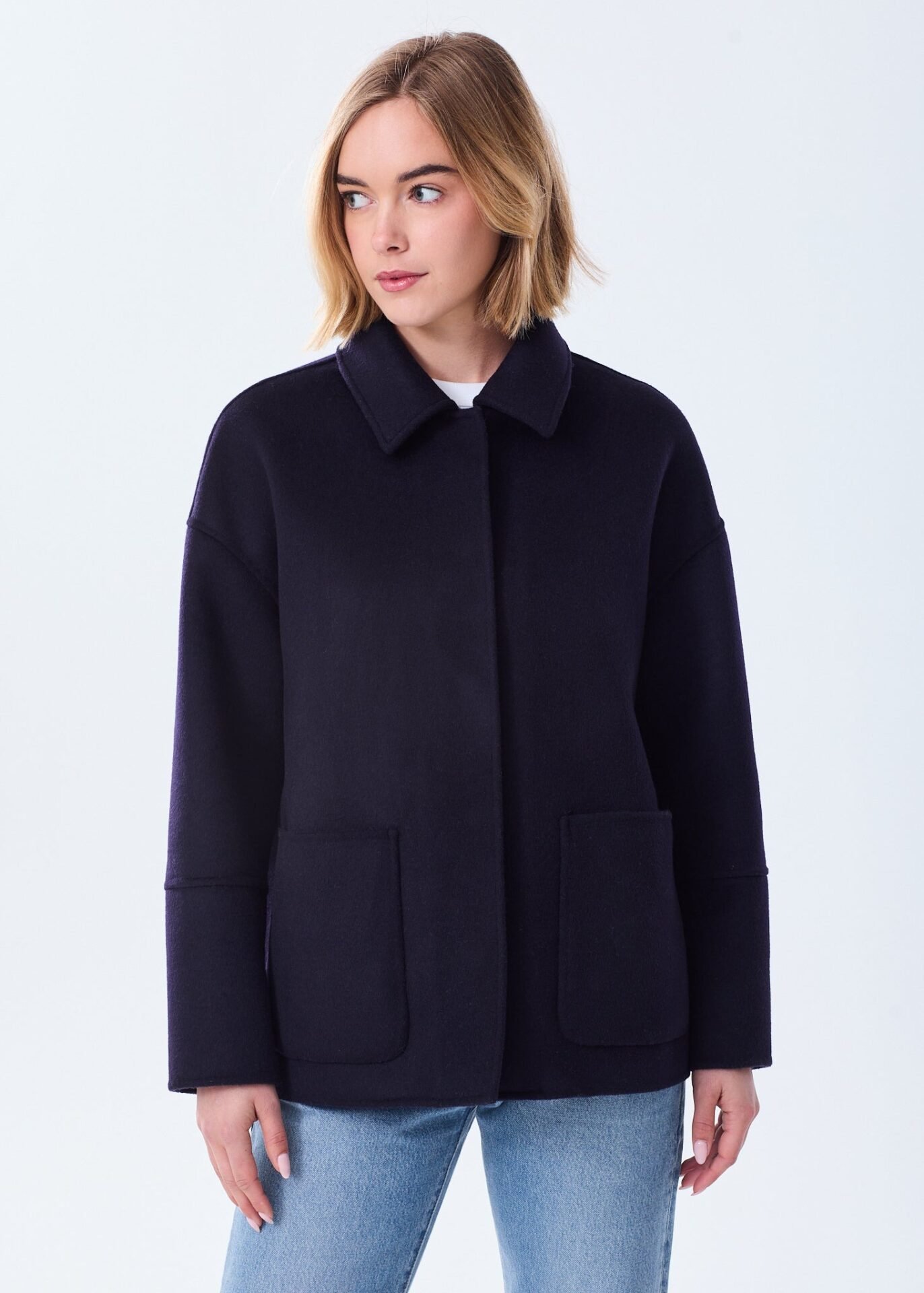 The Cashmere Car Coat (Navy Blue)