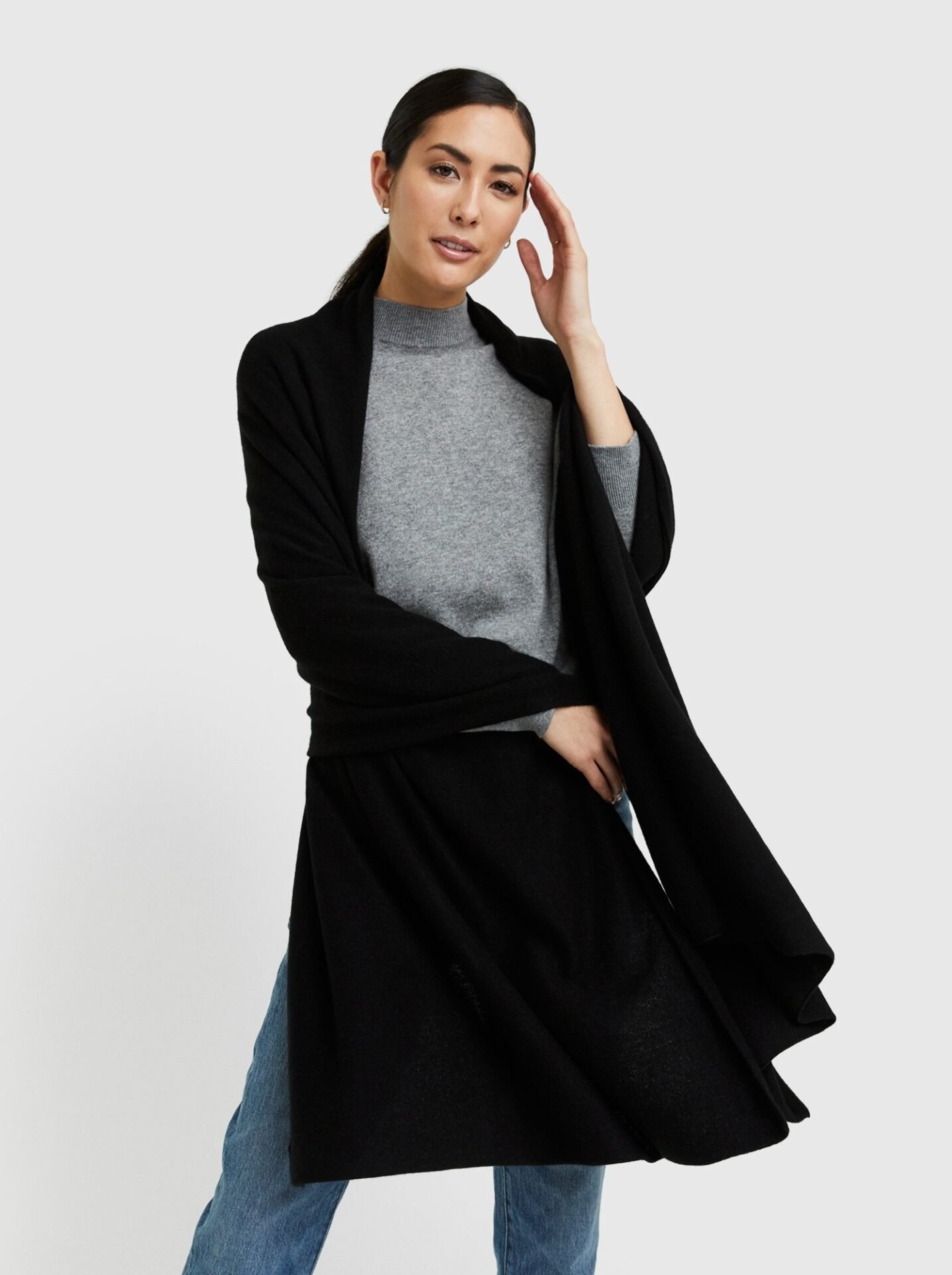 Mongolian Cashmere Wrap (Black)