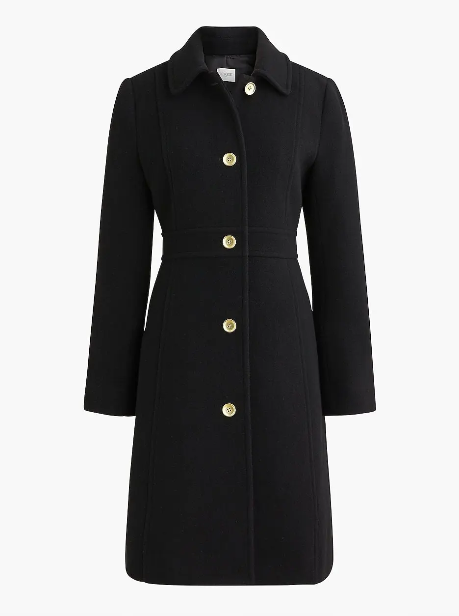 Petite Wool-Blend Lady Day Coat (Black)