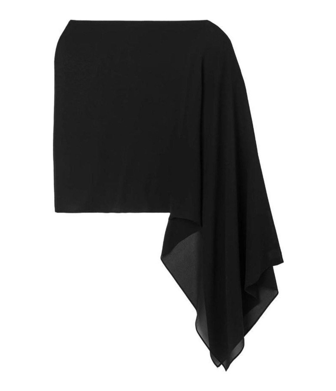 Sheer Silk Georgette Wrap (Black)