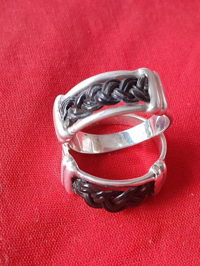 EH4 Elephant Hair Ring & Sterling Silver