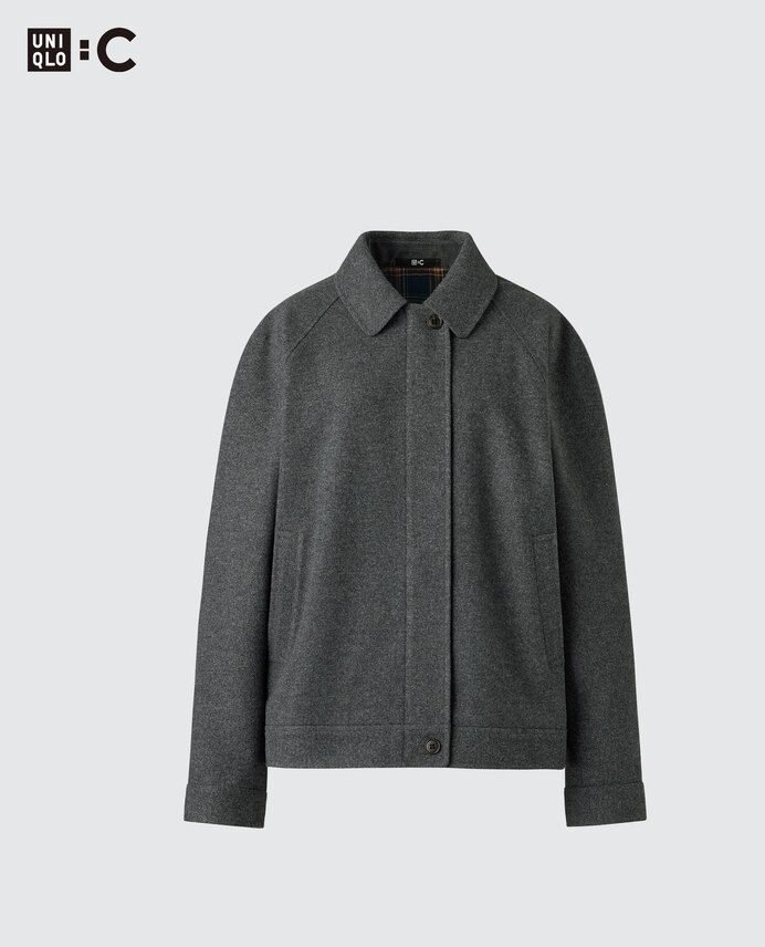 Wool Blend Harrington Jacket (08 Dark Gray)
