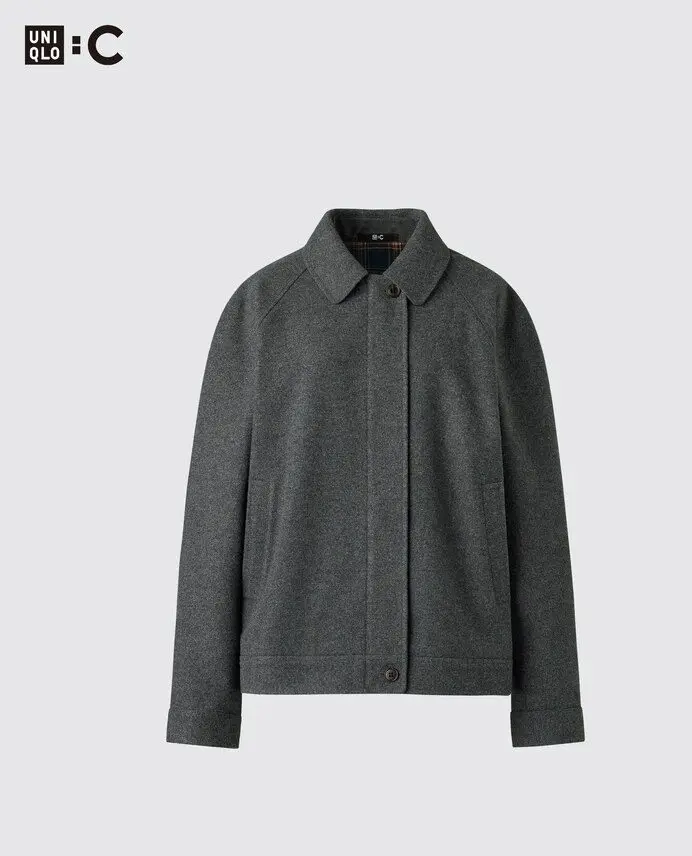Wool Blend Harrington Jacket (08 Dark Gray)
