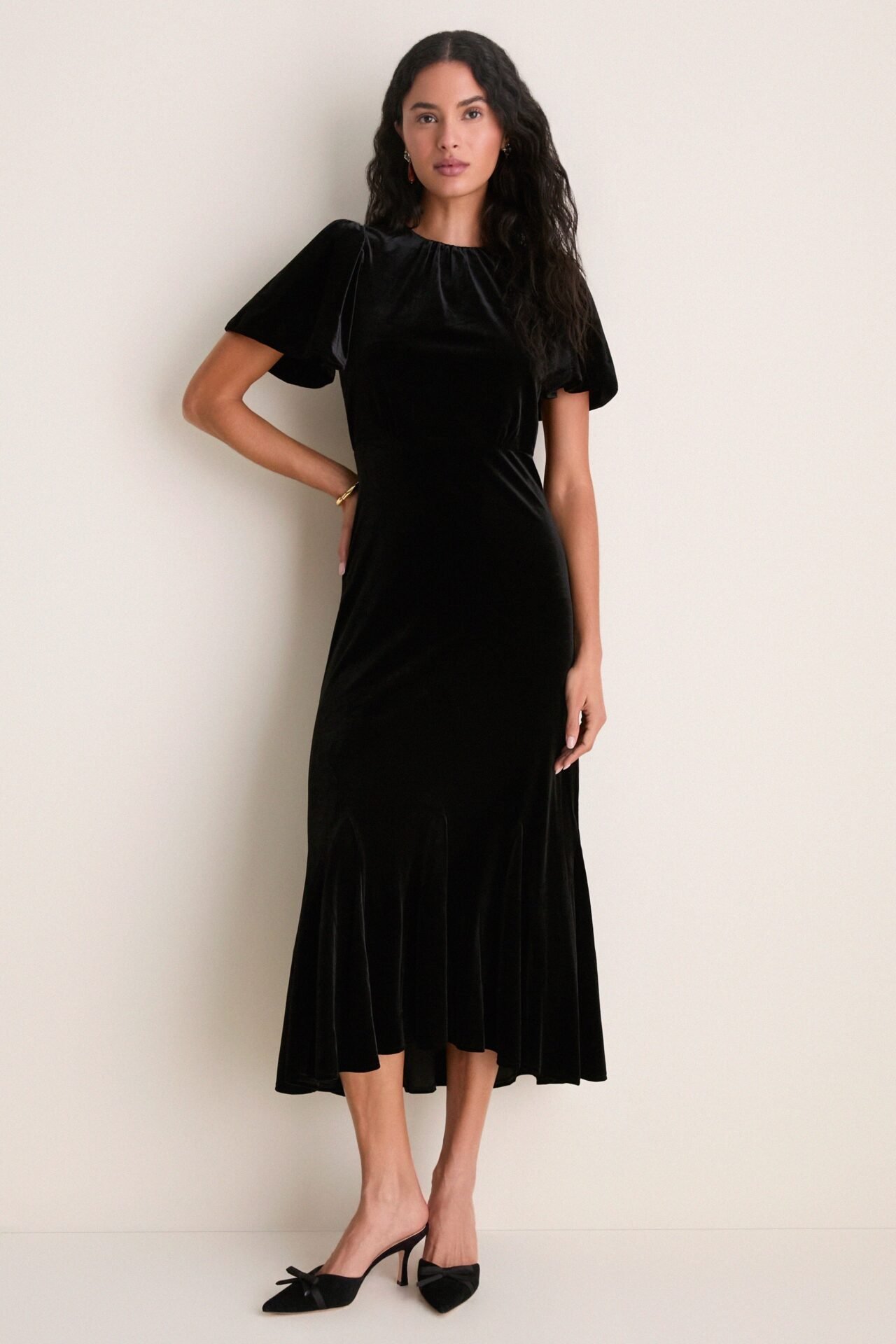 Black Velvet Elodie Dress