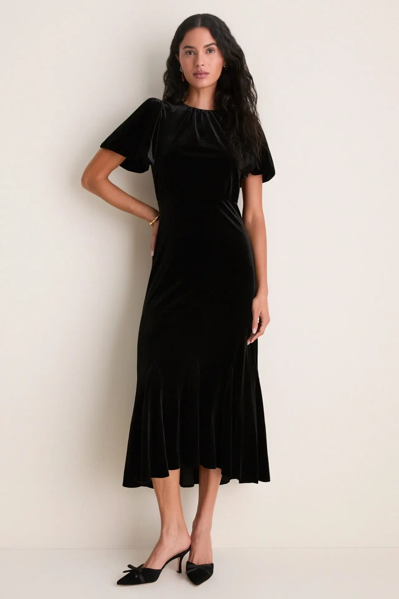 Black Velvet Elodie Dress