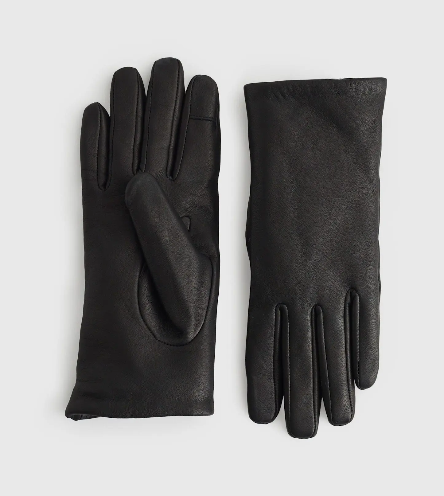 Cashmere Lined Leather Gloves (Black)
