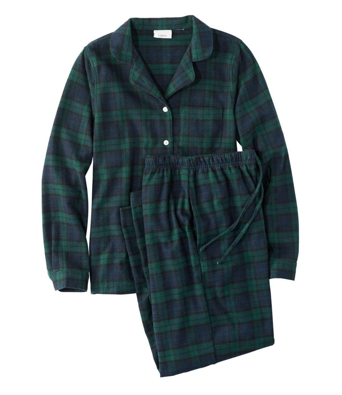 Women's Scotch Plaid Flannel Pajamas (Black Watch)