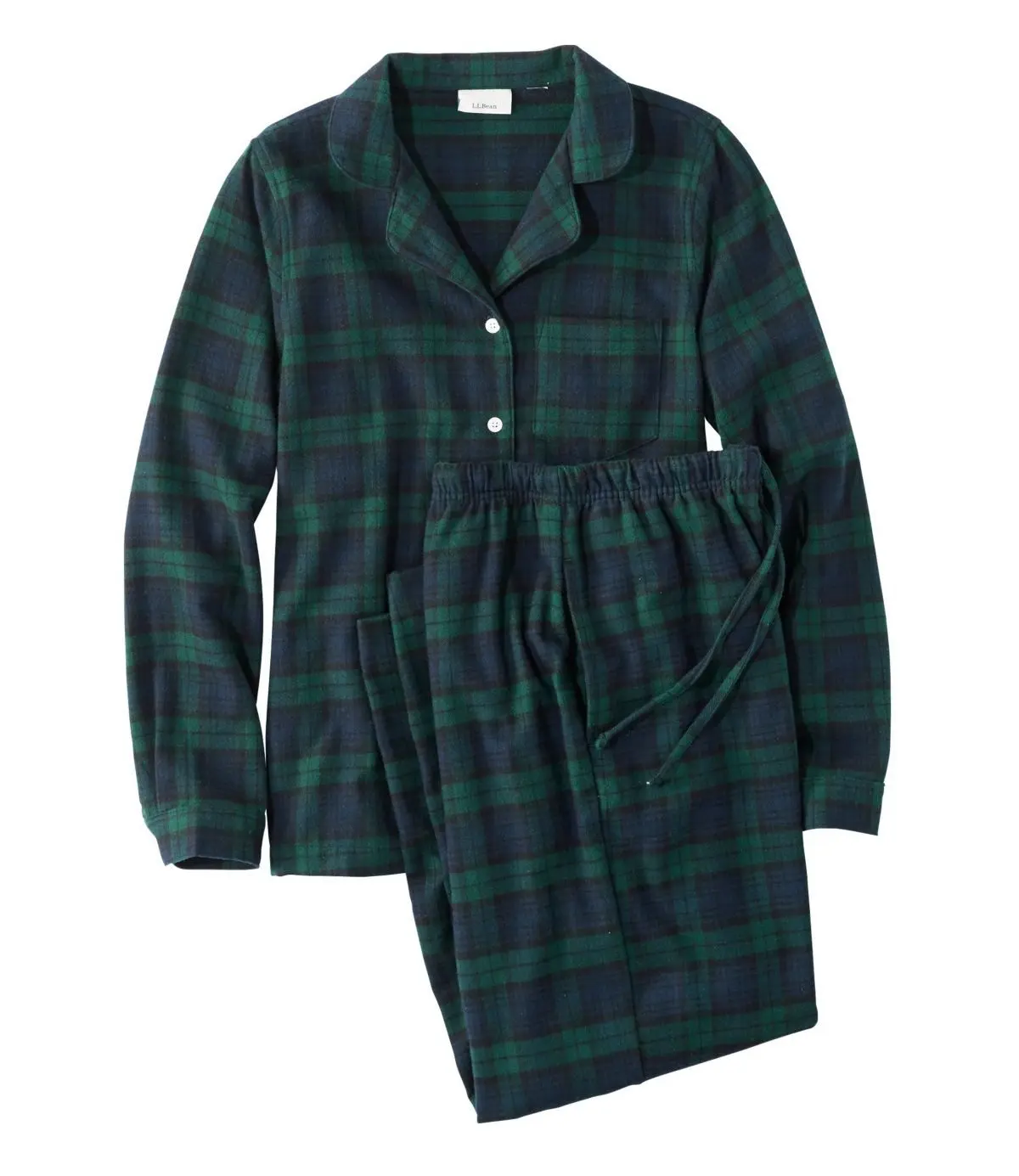 Women's Scotch Plaid Flannel Pajamas (Black Watch)