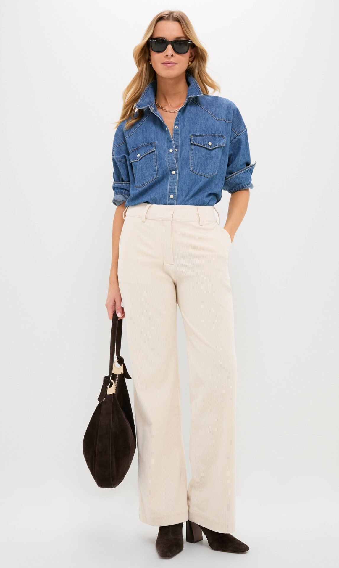 Cream Wide Wale Corduroy Hunter Pants