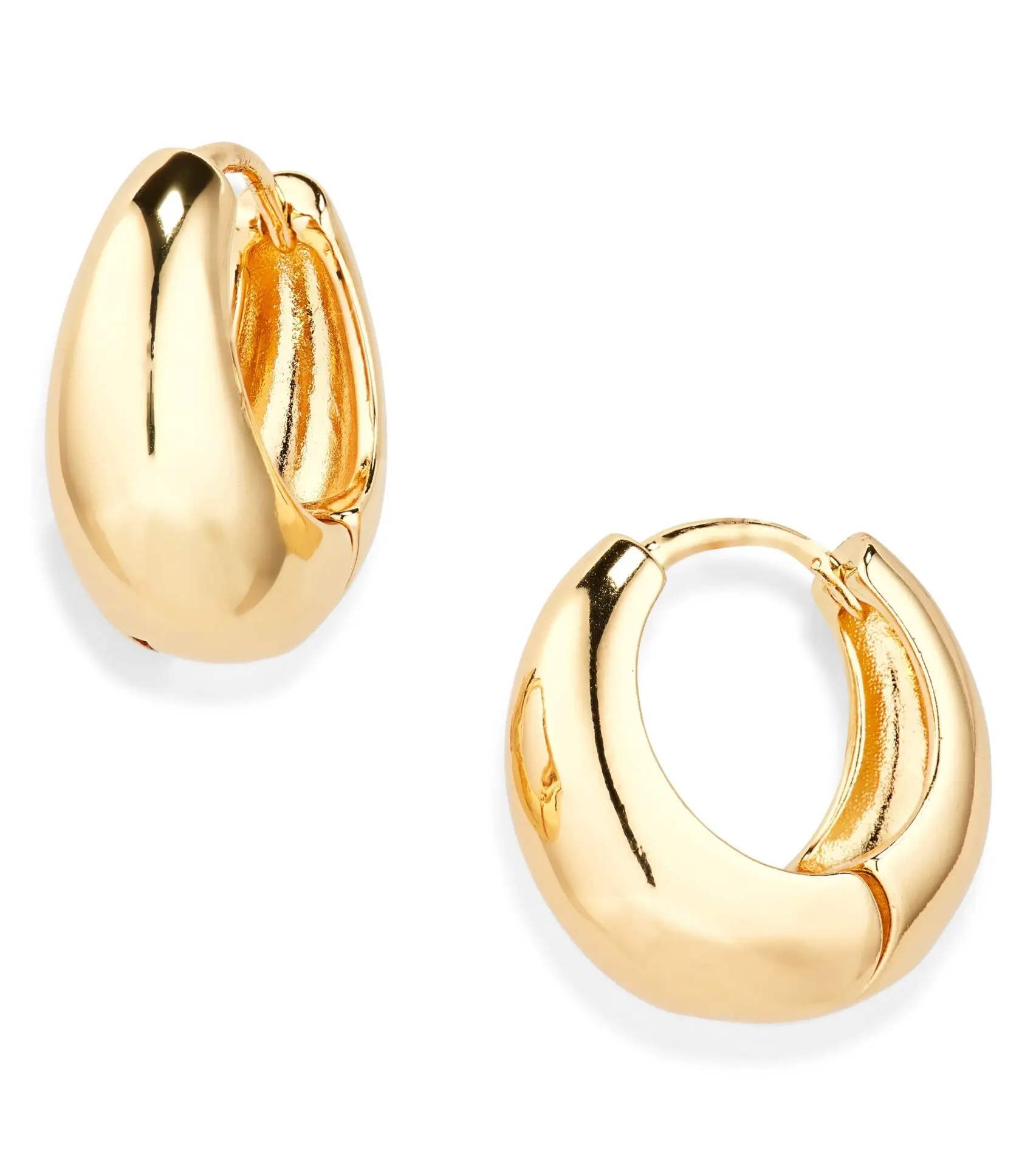 Tapered Huggie Hoop Earrings
